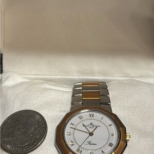 Baume & Mercier Riviera Two-Tone Watch — White & Gold Dial